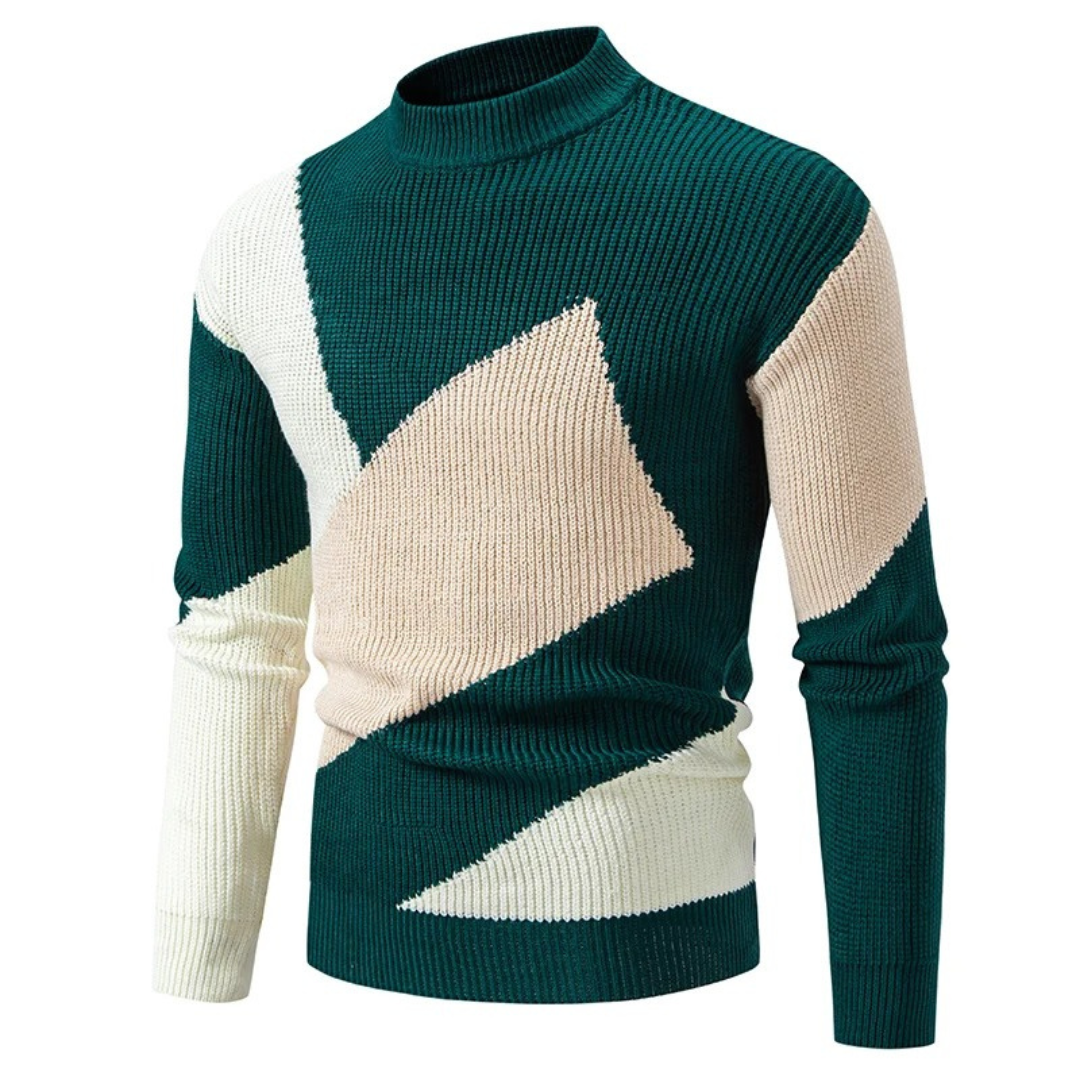 Moderner Colorblock-Strickpullover für Männer