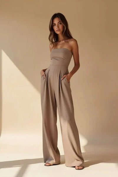 Constanze | Trägerloser Jumpsuit mit weitem Bein