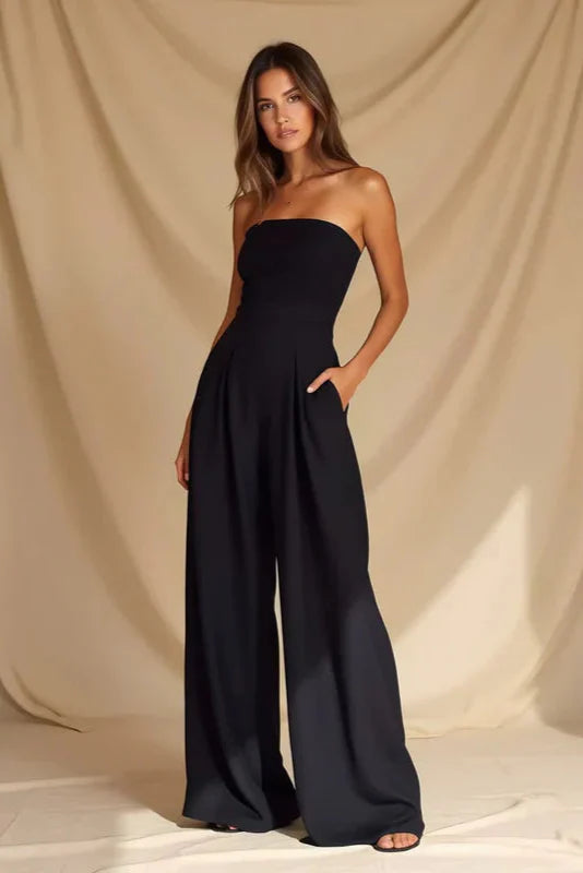 Constanze | Trägerloser Jumpsuit mit weitem Bein