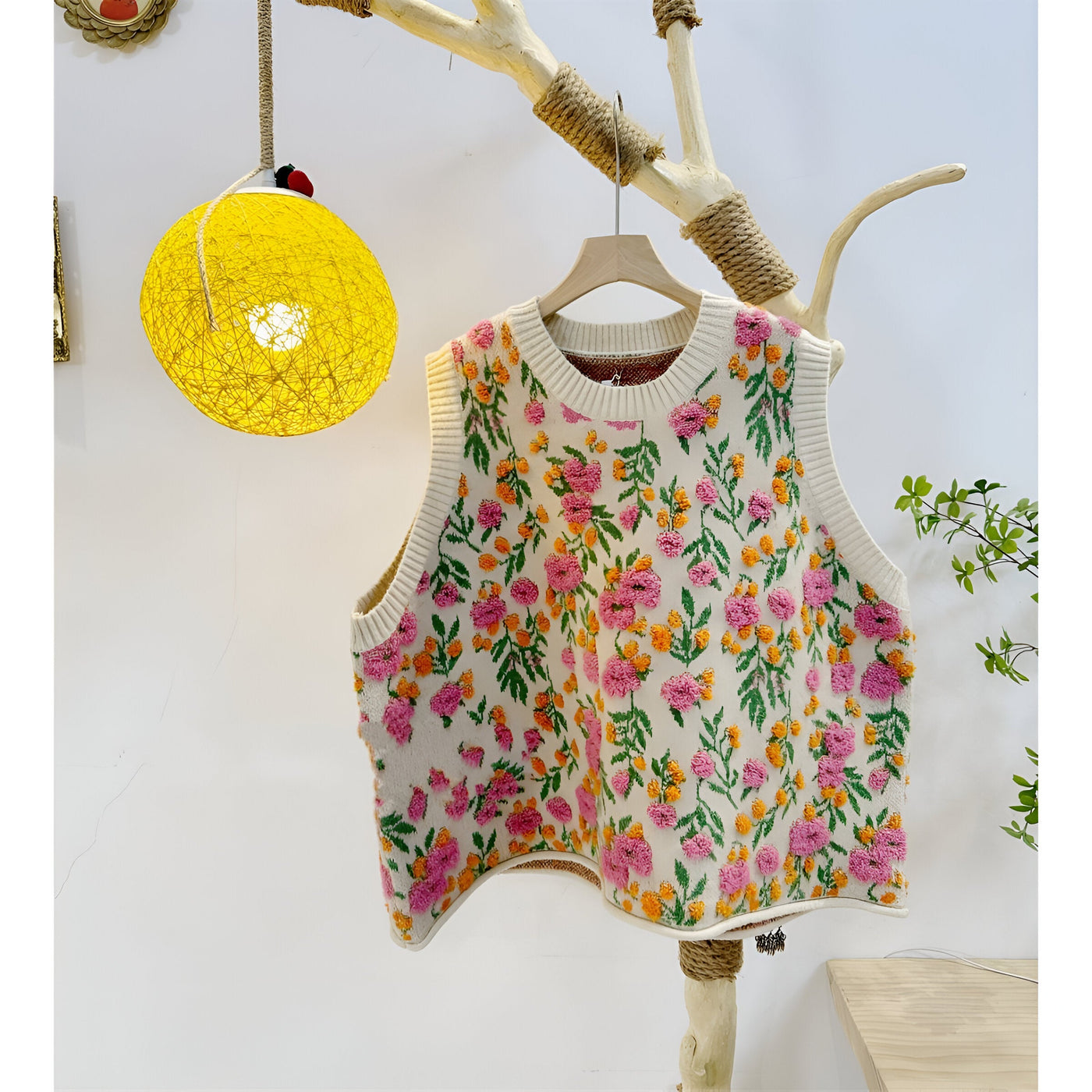 Aiden | Koreanischer Stil Pink Peach Blossom Strickweste