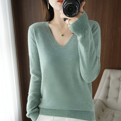 Lieselotte | Gemütlicher V-Ausschnitt Strickpullover