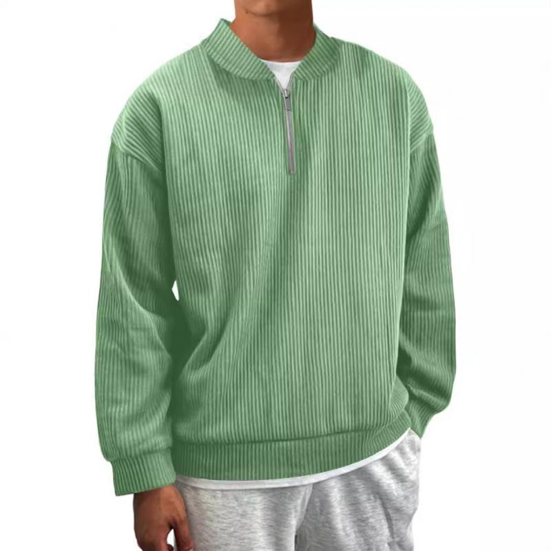 Lässiger gestreifter Zip-Pullover für Herren