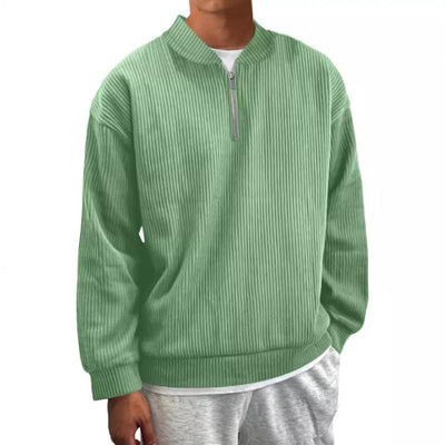 Lässiger gestreifter Zip-Pullover für Herren