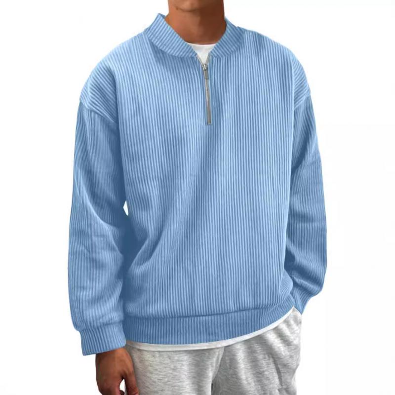 Lässiger gestreifter Zip-Pullover für Herren