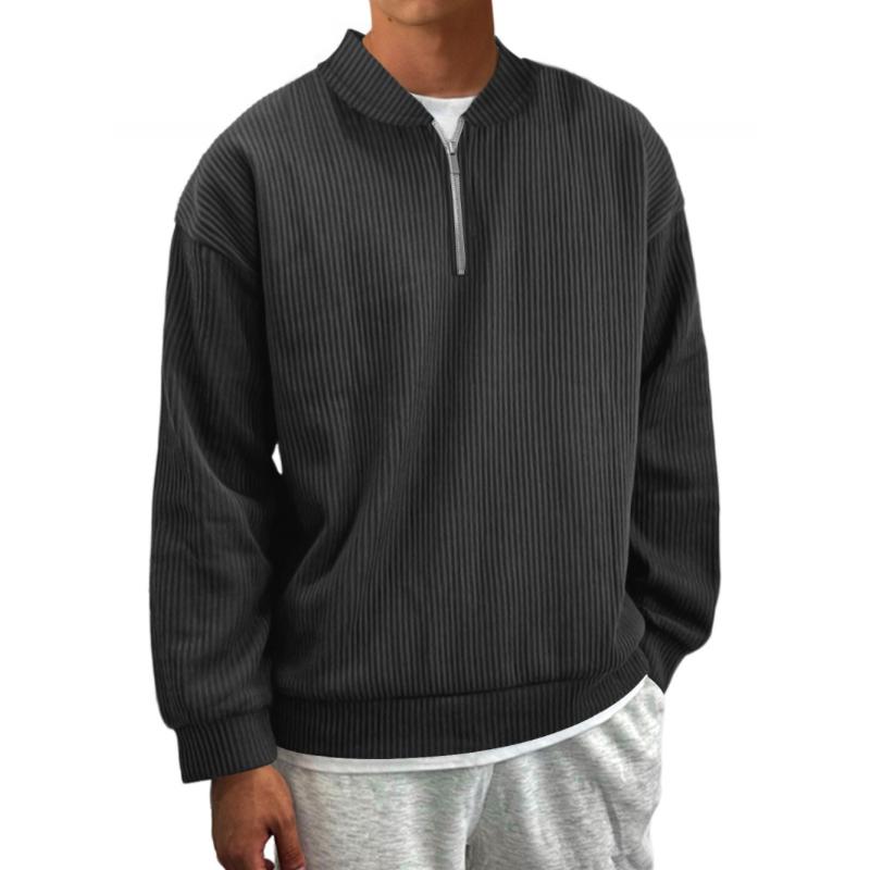 Lässiger gestreifter Zip-Pullover für Herren