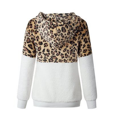 Teddy Pullover - extrem warmer und kuscheliger hoodie mit stylischem leopardenmuster für den frühling