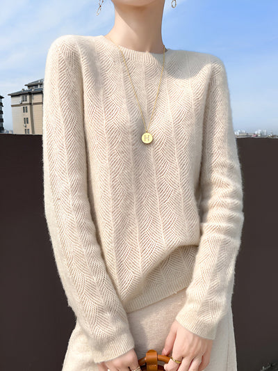 Zora |  Merinowollpullover mit eleganten Aussparungen