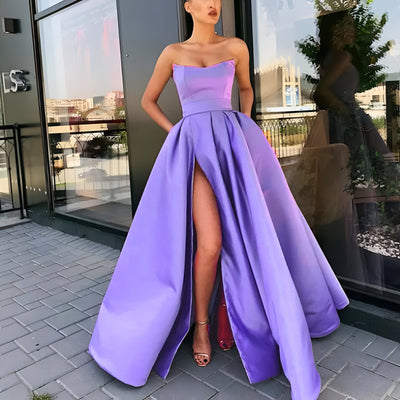 Olivia | Elegantes Abendkleid mit hohem Schlitz