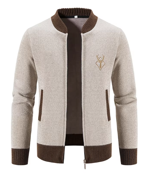 Kuschelige Strickjacke mit Reißverschluss für Männer