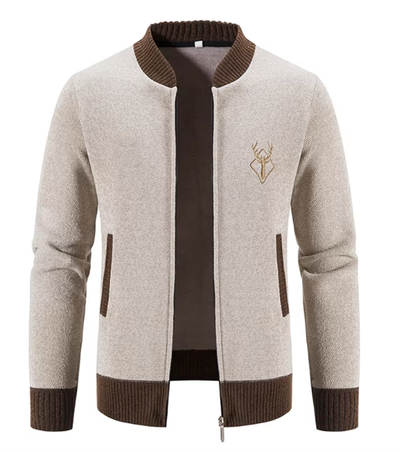 Kuschelige Strickjacke mit Reißverschluss für Männer