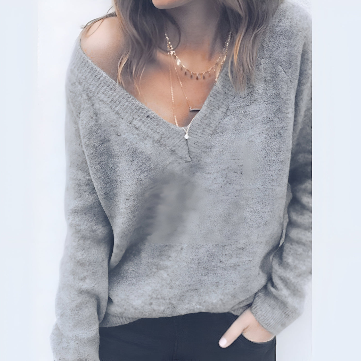 Blair | Sexy Lockere V-Ausschnitt Strickpullover