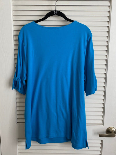 Verschönertes Oberteil mit Rundhalsausschnitt und Ärmelbündchen für Frauen