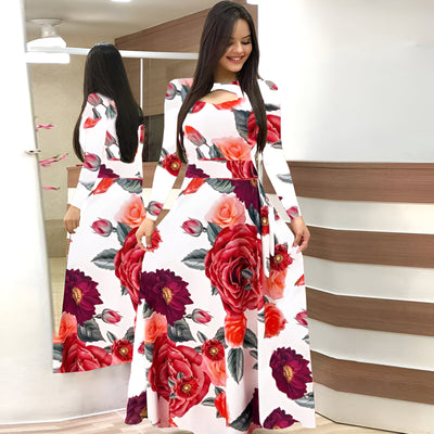Monika | Elegantes Blumen-Maxikleid für den Herbst