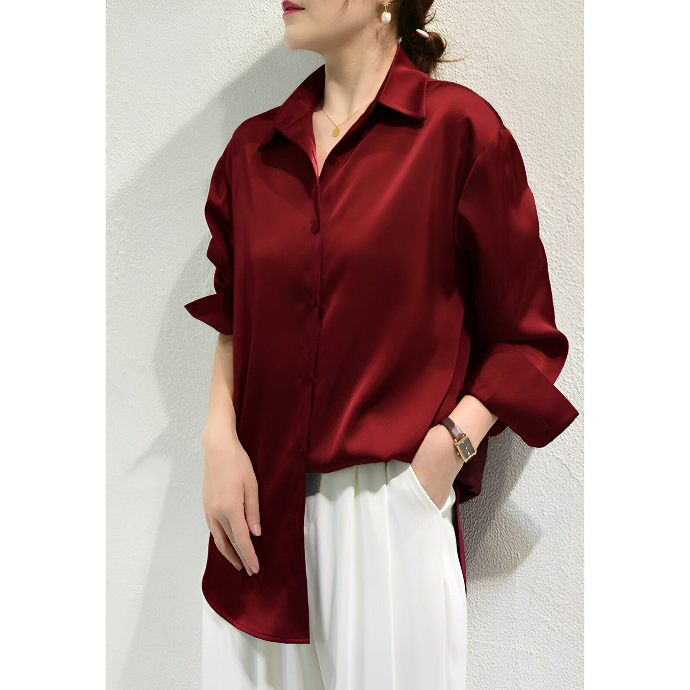 Adin | Elegante Satinbluse