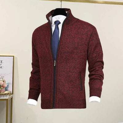 Klassische Strickjacke mit durchgehendem Reißverschluss für Männer