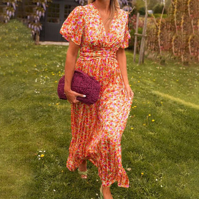 Hedwig | Geblümtes Maxikleid mit Flatterärmeln