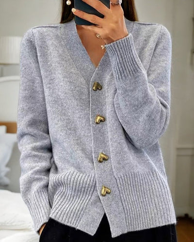 Tiffany | Cardigan mit herzförmigen Knöpfen