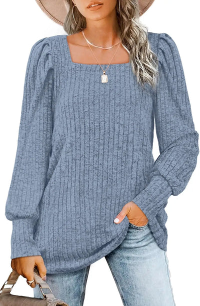 Britta | Lässiger Pullover mit Quadrat-Ausschnitt