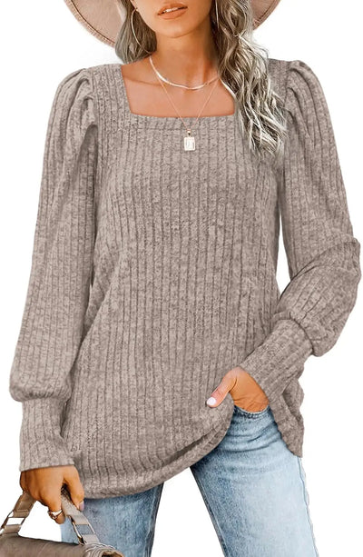 Britta | Lässiger Pullover mit Quadrat-Ausschnitt