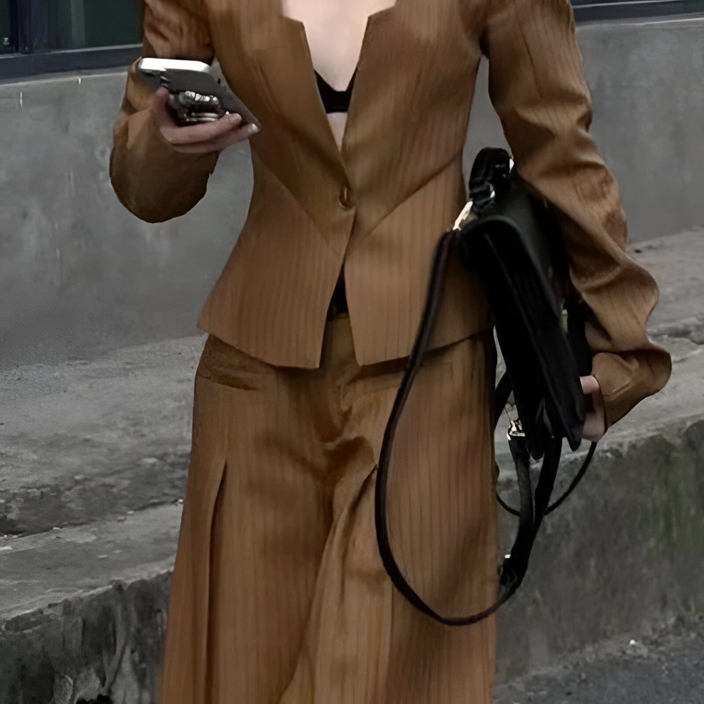 Yara | Stylisches Zwei-Teiliges Gestreiftes Anzug-Set