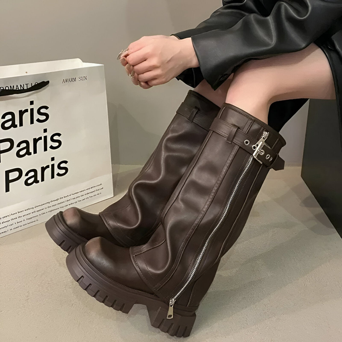 Antoinette | Schicke Winter Bikerstiefel mit stilvollem Akzent