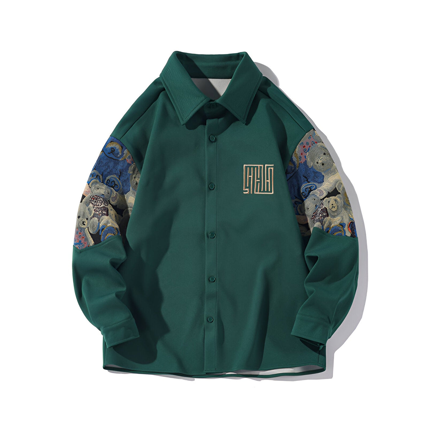 Max | Retro-inspiriertes Besticktes Bärenhemd