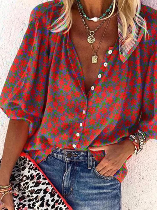 Magdalena – blumentop mit vintage-knöpfen