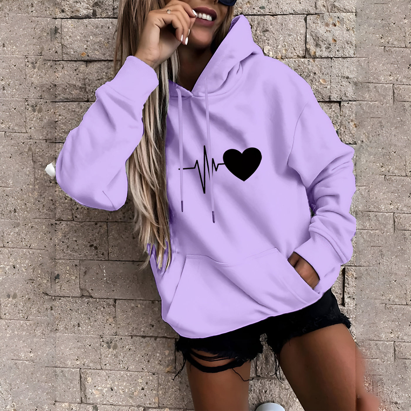 Catherine | Lässiges Print Hoodie Sweatshirt