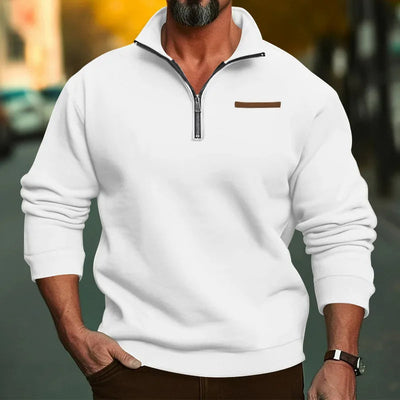 Halbreißverschluss-Pullover aus Samt für Herren