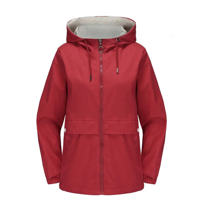 Trenchcoat mit Kapuze und Reißverschluss für Frauen