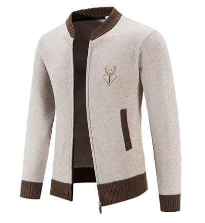Kuschelige Strickjacke mit Reißverschluss für Männer