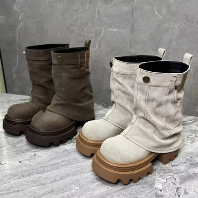 Carina | Stylische Cowboy-inspirierte Chelsea Boots mit mittlerer Schafthöhe