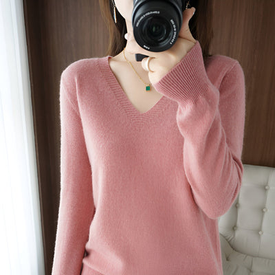 Lieselotte | Gemütlicher V-Ausschnitt Strickpullover