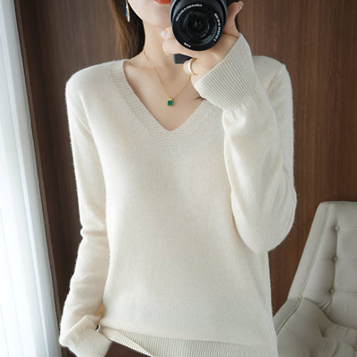 Lieselotte | Gemütlicher V-Ausschnitt Strickpullover