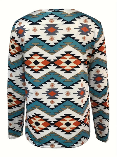Hannelore | Stylishes Langarmshirt mit Geometrischem Print
