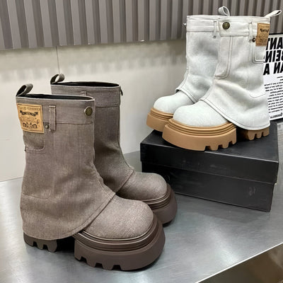 Carina | Stylische Cowboy-inspirierte Chelsea Boots mit mittlerer Schafthöhe